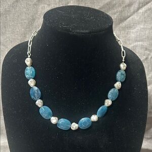 Elegant Blue and Silver Necklace